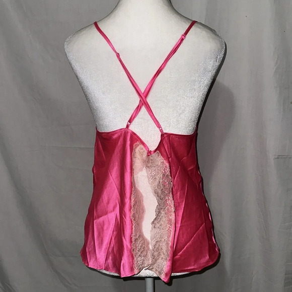Victoria's Secret pink satin & cream lace lingerie set size large - Picture 3 of 5
